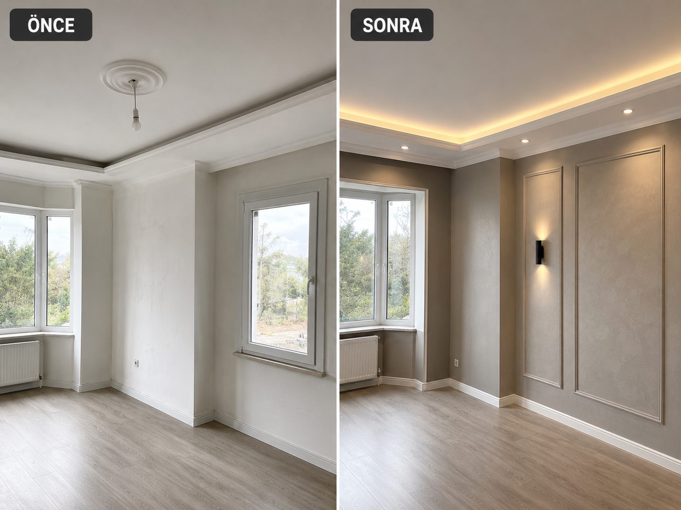 Adalet iç cephe boya öncesi ve sonrası
